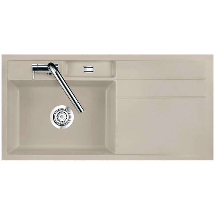 Systemceram Keradomo Bela 100 F Spüle links für flächenbündigen Einbau mit Handbetätigung, inkl. Armaturbohrung