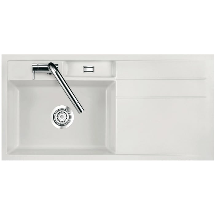 Systemceram Keradomo Bela 100 F Spüle links für flächenbündigen Einbau mit Handbetätigung, inkl. Armaturbohrung