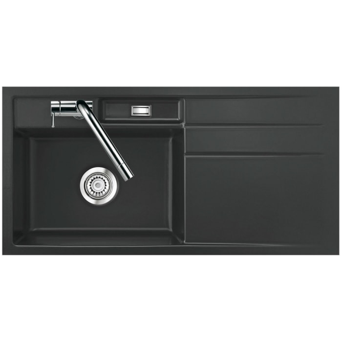 Systemceram Keradomo Bela 100 F Spüle links für flächenbündigen Einbau mit Handbetätigung, inkl. Armaturbohrung