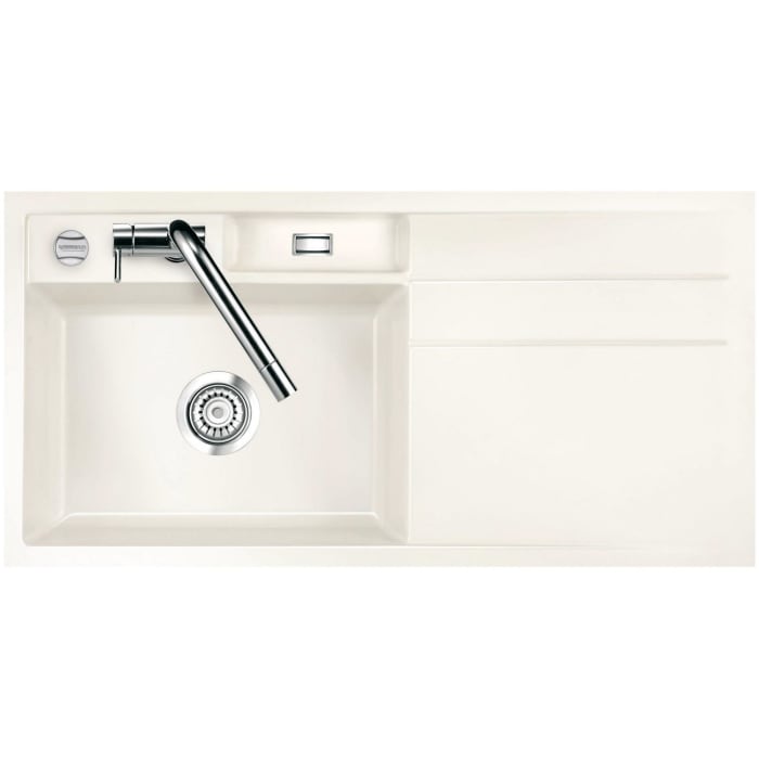 Systemceram Keradomo Bela 100 F Spüle links für flächenbündigen Einbau mit Excenterbetätigung, inkl. Armaturbohrung