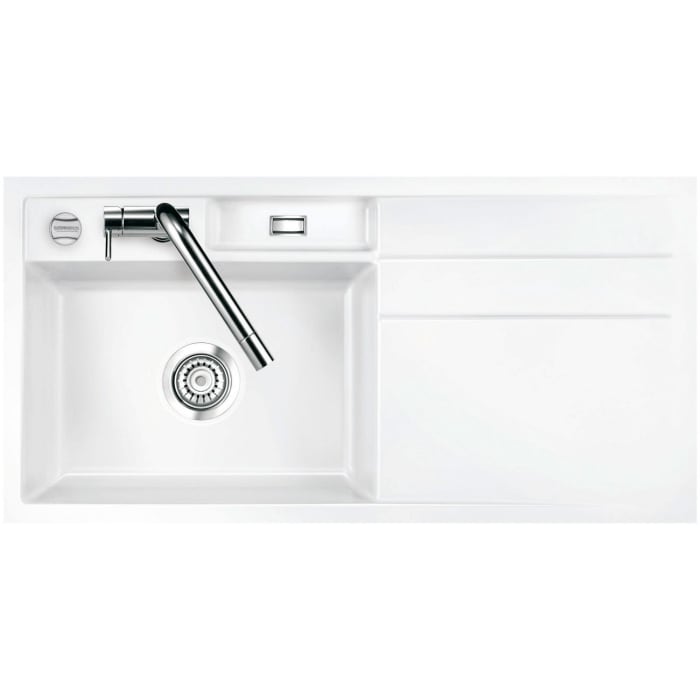 Systemceram Keradomo Bela 100 F Spüle links für flächenbündigen Einbau mit Excenterbetätigung, inkl. Armaturbohrung