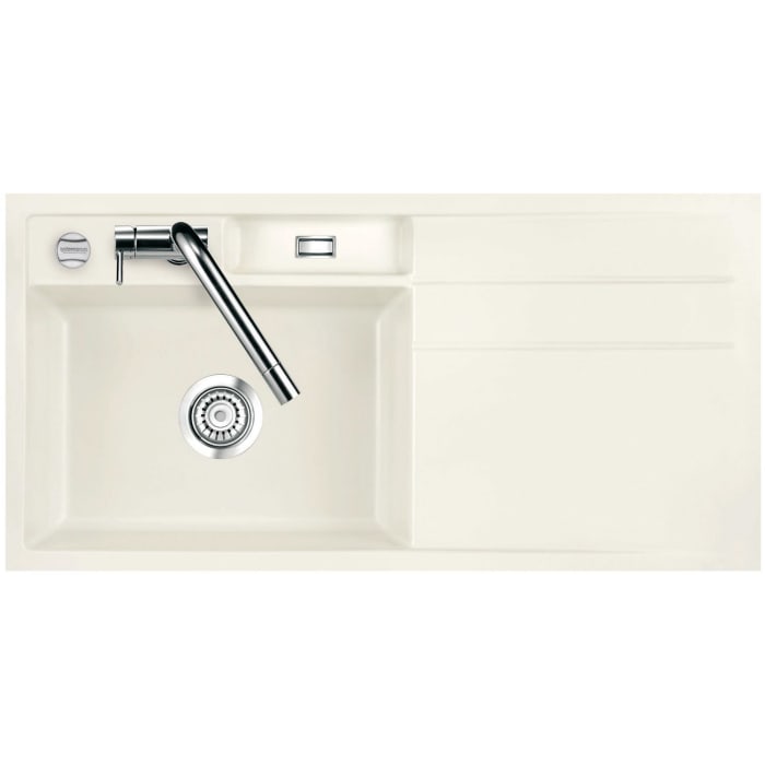 Systemceram Keradomo Bela 100 F Spüle links für flächenbündigen Einbau mit Excenterbetätigung, inkl. Armaturbohrung