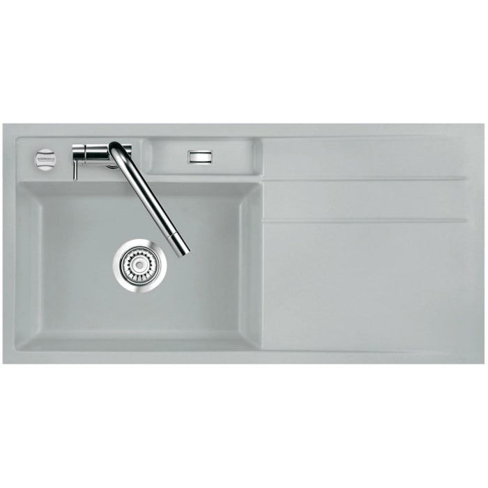 Systemceram Keradomo Bela 100 F Spüle links für flächenbündigen Einbau mit Excenterbetätigung, inkl. Armaturbohrung