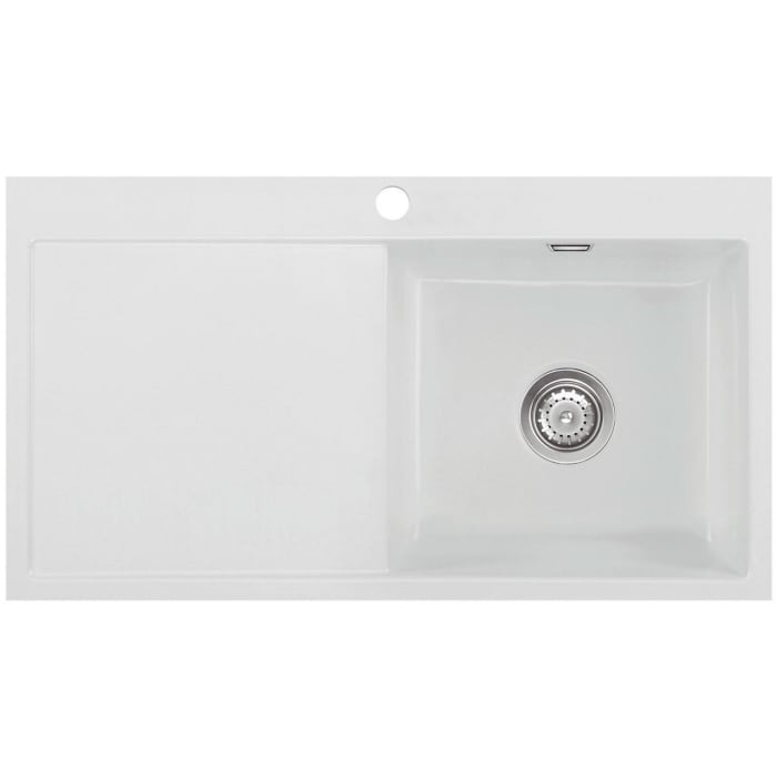 Systemceram Keradomo Mera 90 F Spüle rechts für flächenbündigen Einbau mit Handbetätigung, inkl. Armaturbohrung