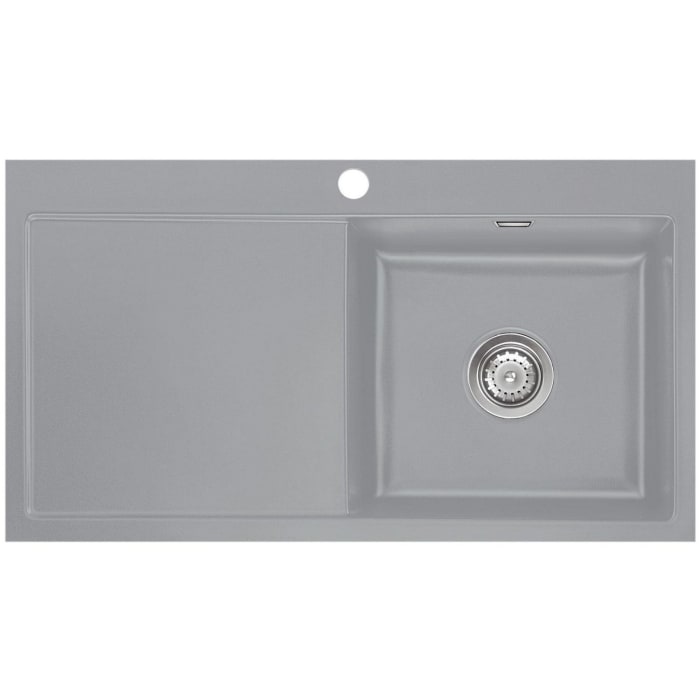 Systemceram Keradomo Mera 90 F Spüle rechts für flächenbündigen Einbau mit Handbetätigung, inkl. Armaturbohrung