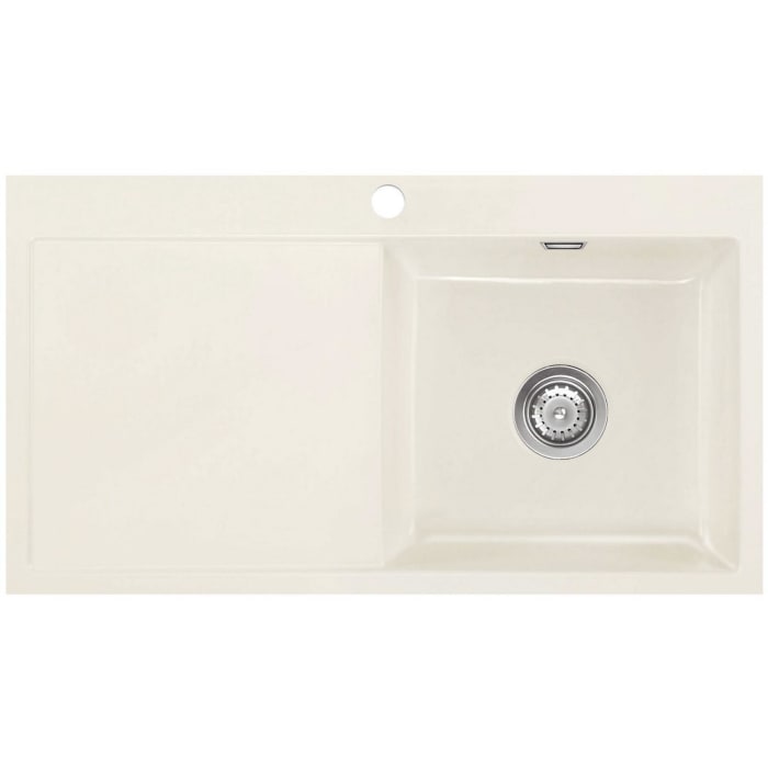 Systemceram Keradomo Mera 90 F Spüle rechts für flächenbündigen Einbau mit Excenterbetätigung, inkl. Armaturbohrung