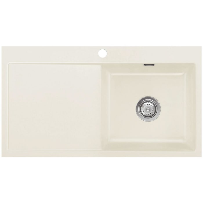 Systemceram Keradomo Mera 90 F Spüle rechts für flächenbündigen Einbau mit Excenterbetätigung, inkl. Armaturbohrung