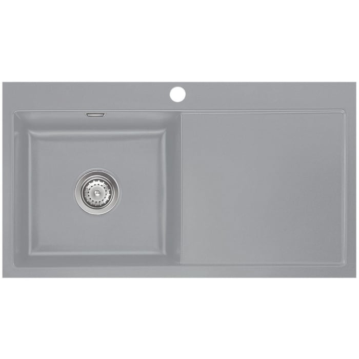 Systemceram Keradomo Mera 90 F Spüle links für flächenbündigen Einbau mit Excenterbetätigung, inkl. Armaturbohrung