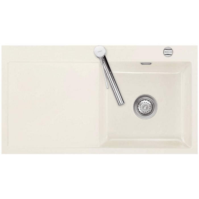 Systemceram Keradomo Mera 90 F Spüle rechts für flächenbündigen Einbau mit Excenterbetätigung, inkl. Armaturbohrung