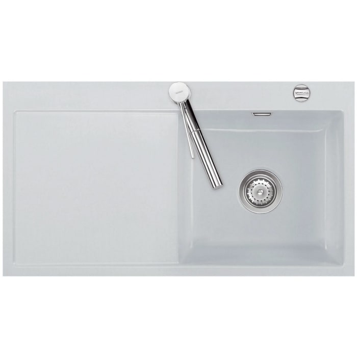 Systemceram Keradomo Mera 90 F Spüle rechts für flächenbündigen Einbau mit Excenterbetätigung, inkl. Armaturbohrung