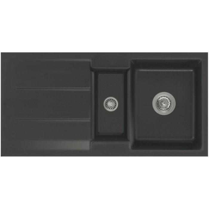 Systemceram Keradomo Genea 100 F Spüle reversibel für flächenbündigen Einbau mit Handbetätigung, ohne Hahnlochbohrung