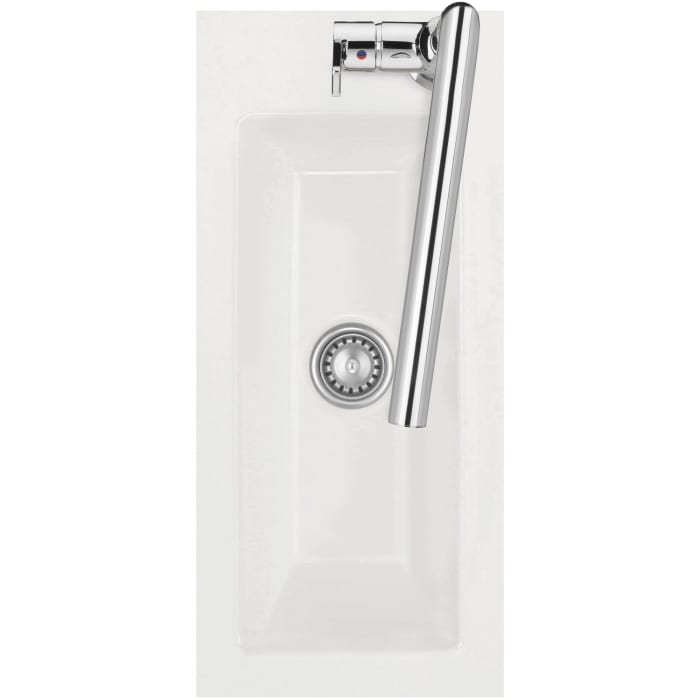 Systemceram Keradomo Mera 24 F Spüle für flächenbündigen Einbau mit Handbetätigung, ohne Hahnlochbohrung