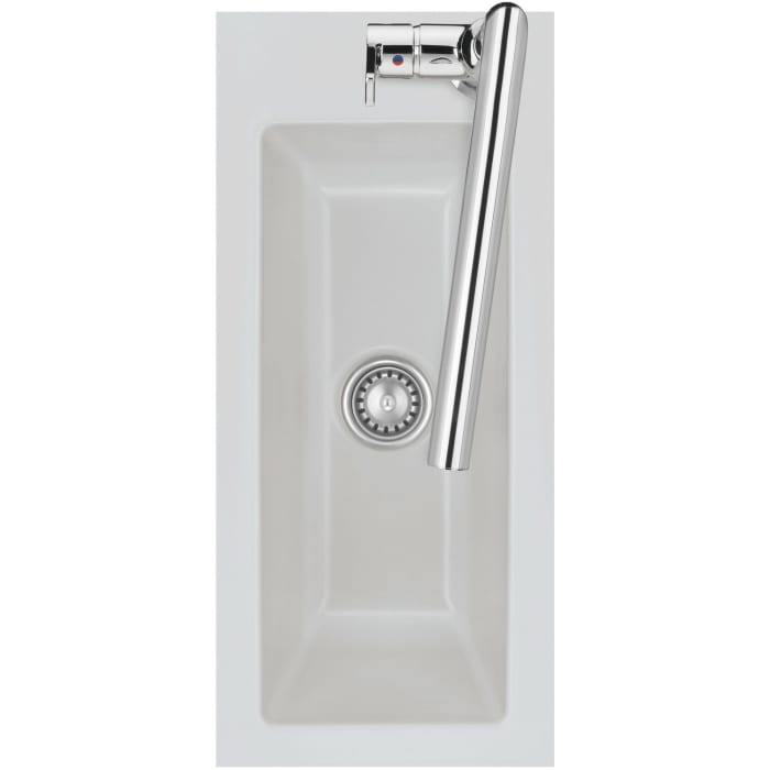 Systemceram Keradomo Mera 24 F Spüle für flächenbündigen Einbau mit Handbetätigung, ohne Hahnlochbohrung