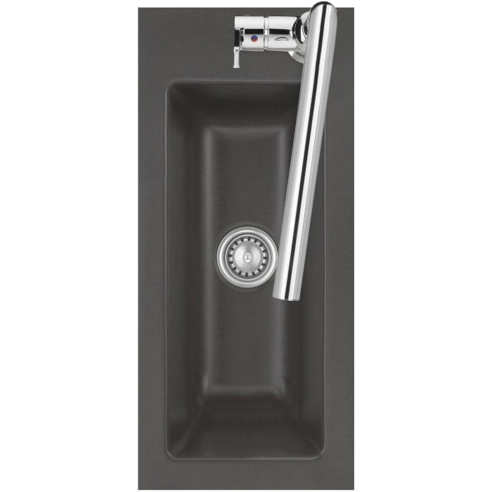 Systemceram Keradomo Mera 24 F Spüle für flächenbündigen Einbau mit Handbetätigung, ohne Hahnlochbohrung