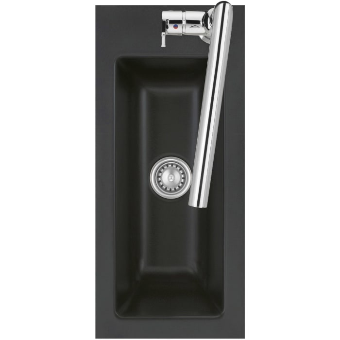 Systemceram Keradomo Mera 24 F Spüle für flächenbündigen Einbau mit Handbetätigung, ohne Hahnlochbohrung