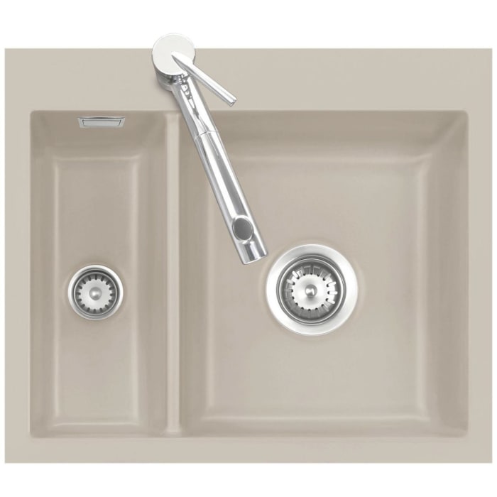 Systemceram Keradomo Mera 60 F Spüle für flächenbündigen Einbau mit Handbetätigung, inkl. Armaturbohrung