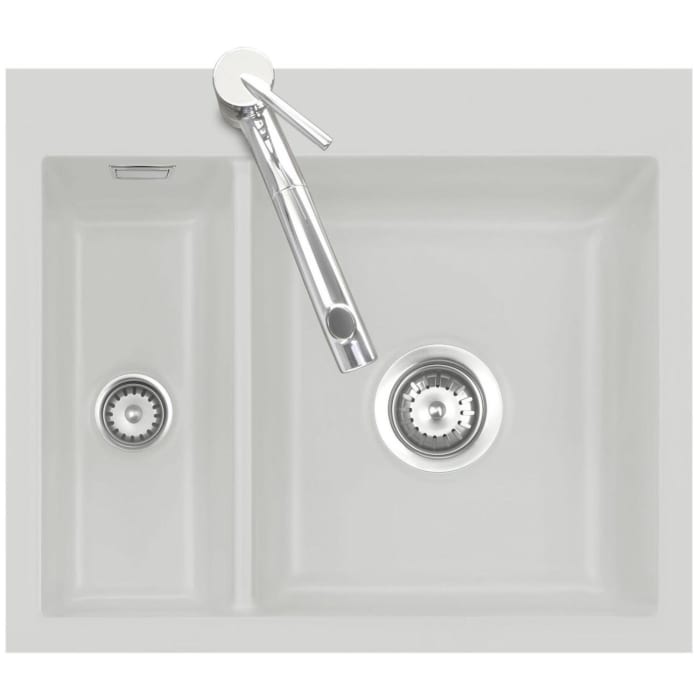 Systemceram Keradomo Mera 60 F Spüle für flächenbündigen Einbau mit Handbetätigung, inkl. Armaturbohrung