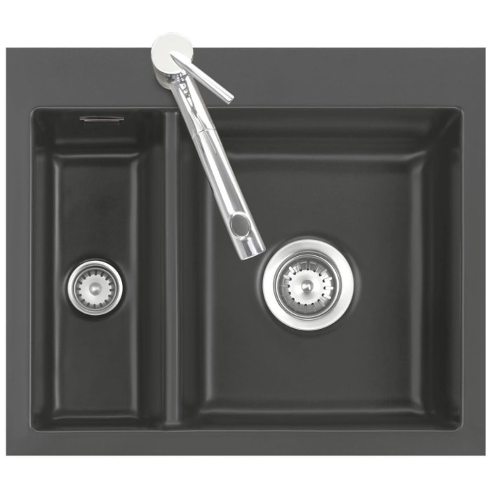 Systemceram Keradomo Mera 60 F Spüle für flächenbündigen Einbau mit Handbetätigung, inkl. Armaturbohrung