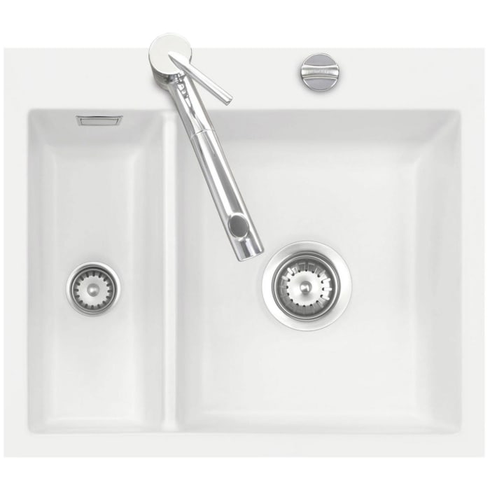 Systemceram Keradomo Mera 60 F Spüle für flächenbündigen Einbau mit Excenterbetätigung, inkl. Armaturbohrung