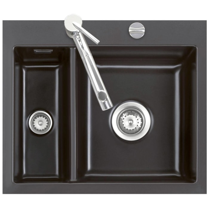 Systemceram Keradomo Mera 60 F Spüle für flächenbündigen Einbau mit Excenterbetätigung, inkl. Armaturbohrung