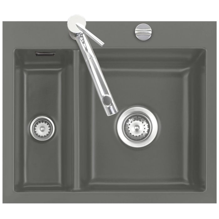 Systemceram Keradomo Mera 60 F Spüle für flächenbündigen Einbau mit Excenterbetätigung, inkl. Armaturbohrung