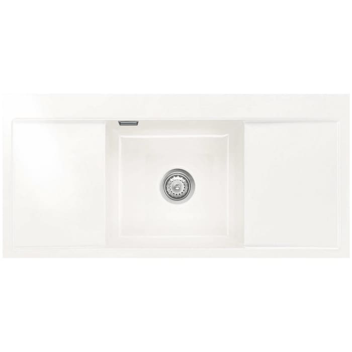 Systemceram Keradomo Middle F Spüle für flächenbündigen Einbau mit Handbetätigung, ohne Hahnlochbohrung