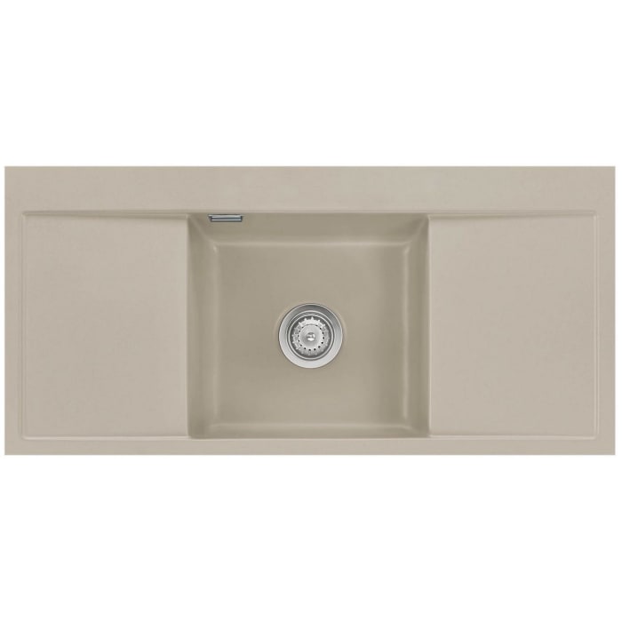 Systemceram Keradomo Middle F Spüle für flächenbündigen Einbau mit Handbetätigung, ohne Hahnlochbohrung