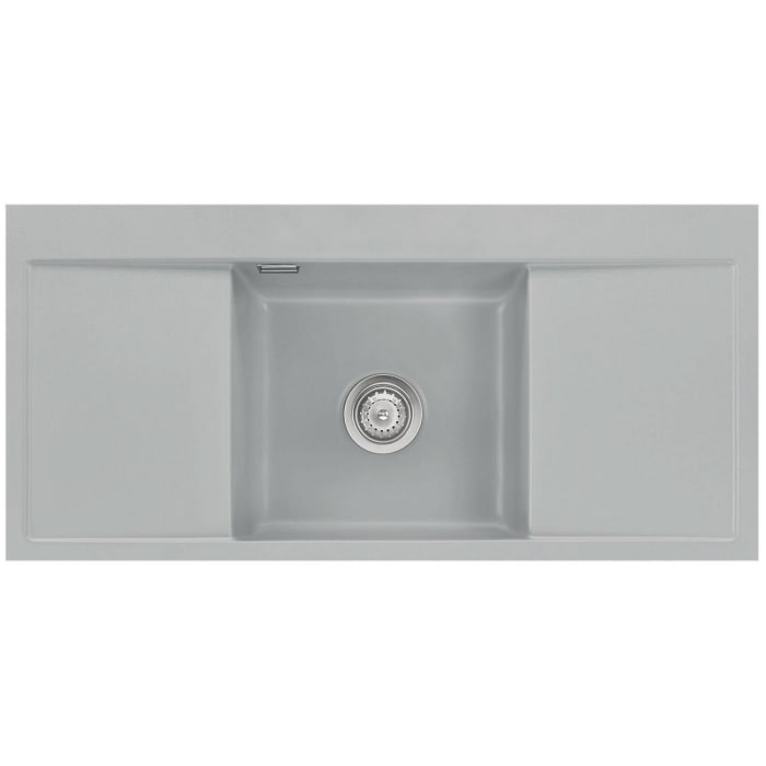 Systemceram Keradomo Middle F Spüle für flächenbündigen Einbau mit Handbetätigung, ohne Hahnlochbohrung