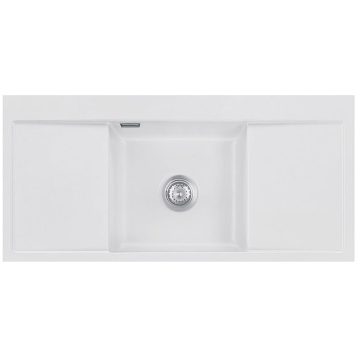 Systemceram Keradomo Middle F Spüle für flächenbündigen Einbau mit Excenterbetätigung, ohne Hahnlochbohrung