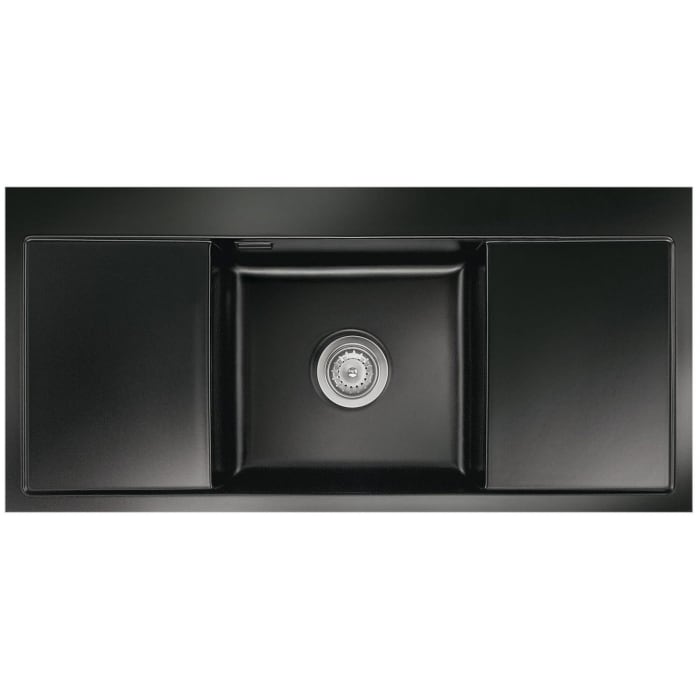 Systemceram Keradomo Middle F Spüle für flächenbündigen Einbau mit Excenterbetätigung, ohne Hahnlochbohrung