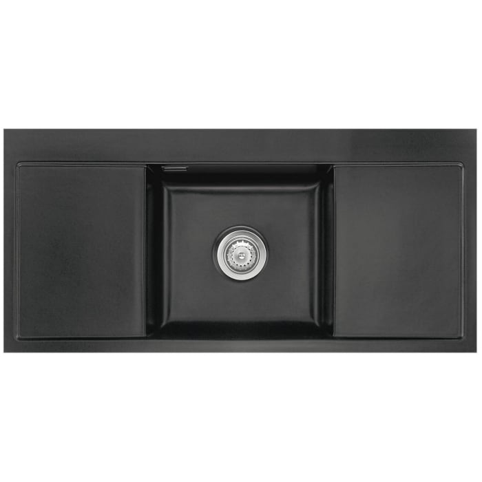 Systemceram Keradomo Middle F Spüle für flächenbündigen Einbau mit Excenterbetätigung, ohne Hahnlochbohrung