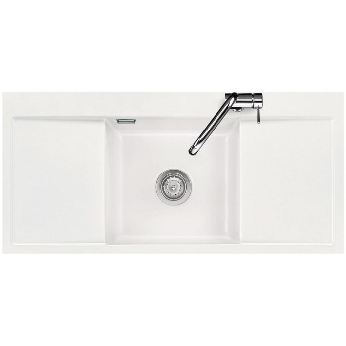 Systemceram Keradomo Middle F Spüle für flächenbündigen Einbau mit Handbetätigung, ohne Hahnlochbohrung