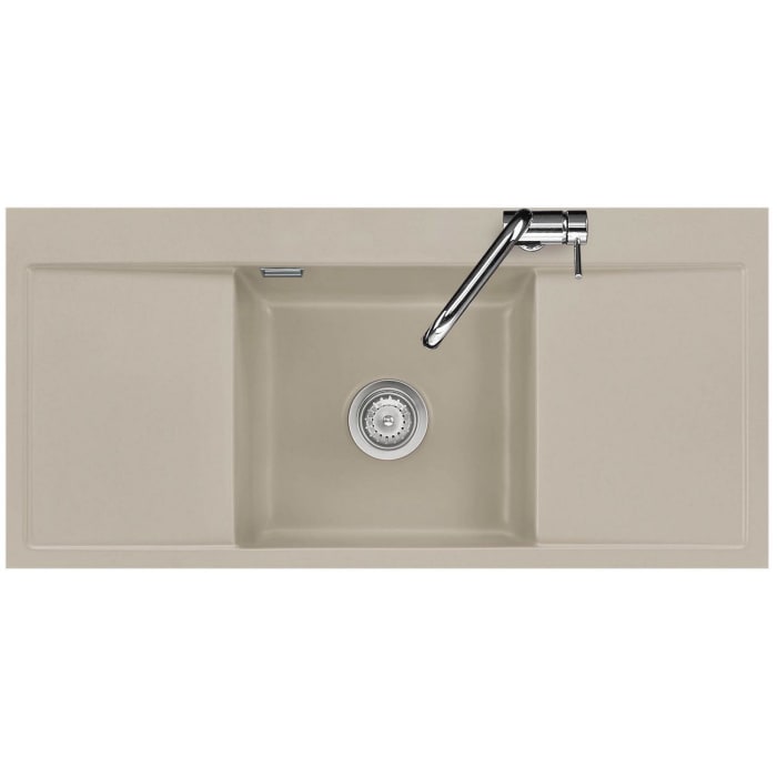 Systemceram Keradomo Middle F Spüle für flächenbündigen Einbau mit Handbetätigung, ohne Hahnlochbohrung