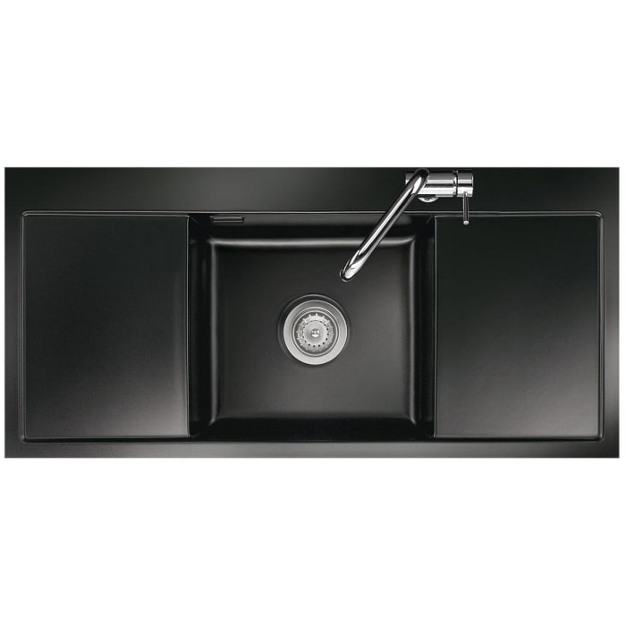 Systemceram Keradomo Middle F Spüle für flächenbündigen Einbau mit Handbetätigung, ohne Hahnlochbohrung