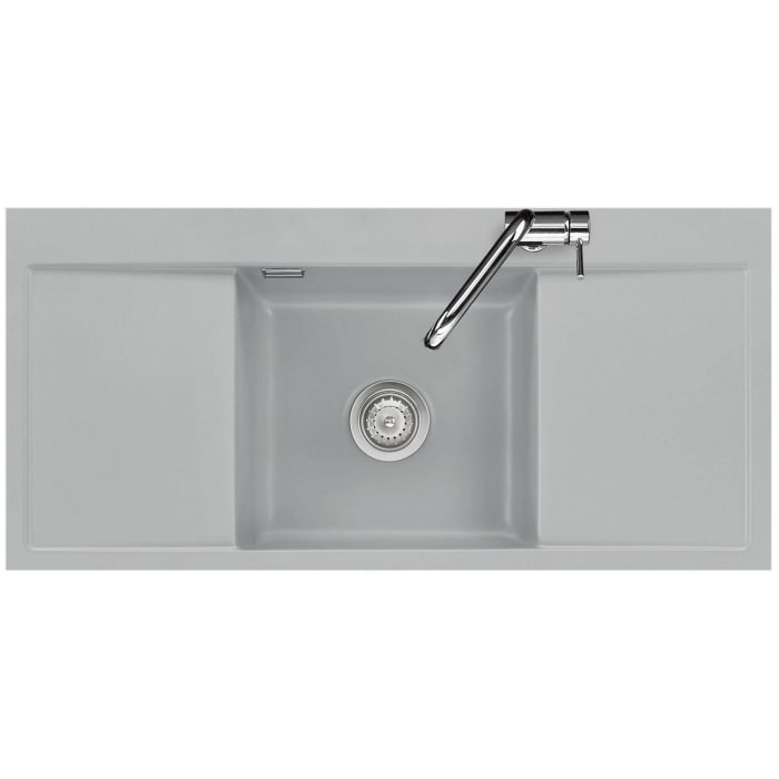 Systemceram Keradomo Middle F Spüle für flächenbündigen Einbau mit Handbetätigung, ohne Hahnlochbohrung