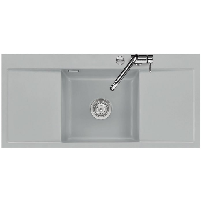 Systemceram Keradomo Middle F Spüle für flächenbündigen Einbau mit Excenterbetätigung, ohne Hahnlochbohrung