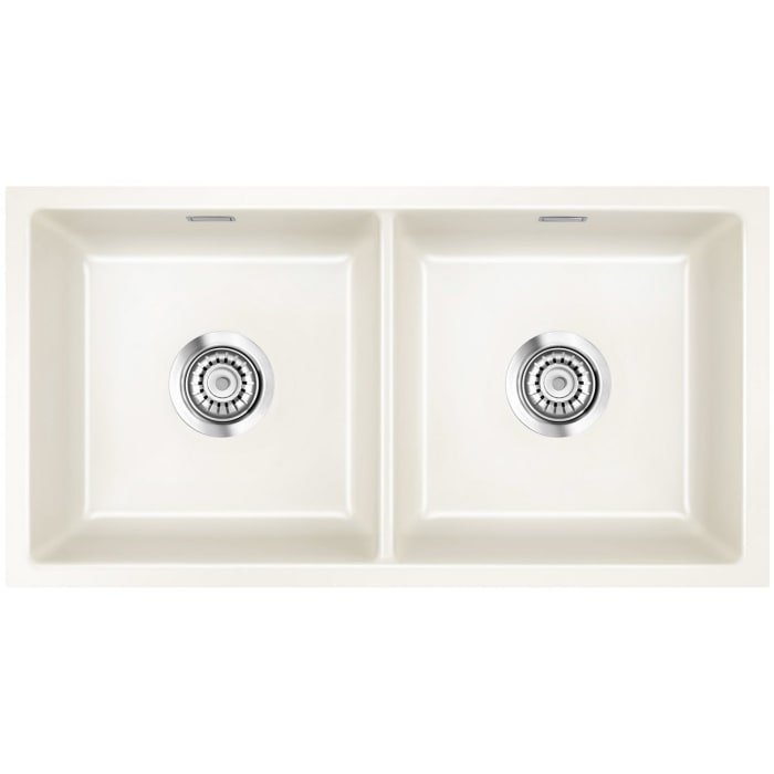 Systemceram Keradomo Mera Twin F/o Spüle für flächenbündigen Einbau mit Handbetätigung, ohne Hahnlochbohrung