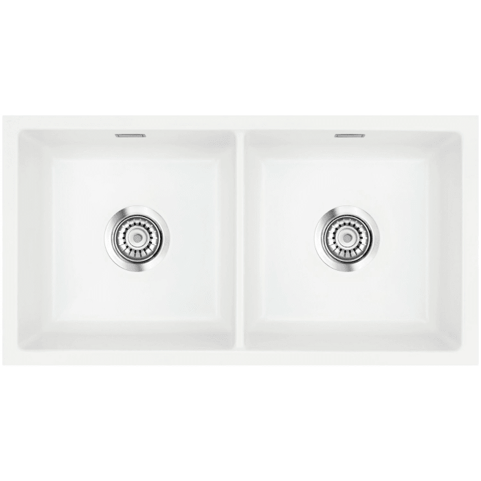 Systemceram Keradomo Mera Twin F/o Spüle für flächenbündigen Einbau mit Handbetätigung, ohne Hahnlochbohrung