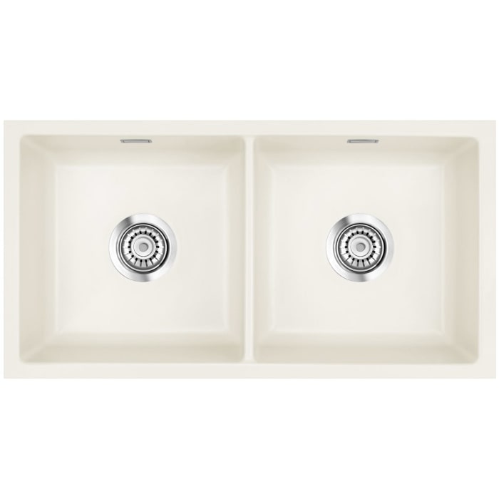 Systemceram Keradomo Mera Twin F/o Spüle für flächenbündigen Einbau mit Excenterbetätigung, ohne Hahnlochbohrung