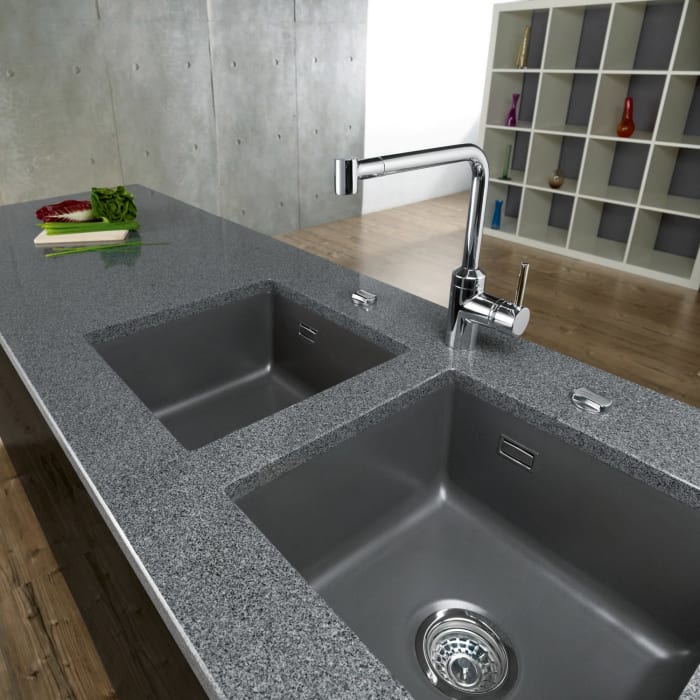 Systemceram Keradomo Mera 40 U Spüle zum Unterbau mit Excenterbetätigung