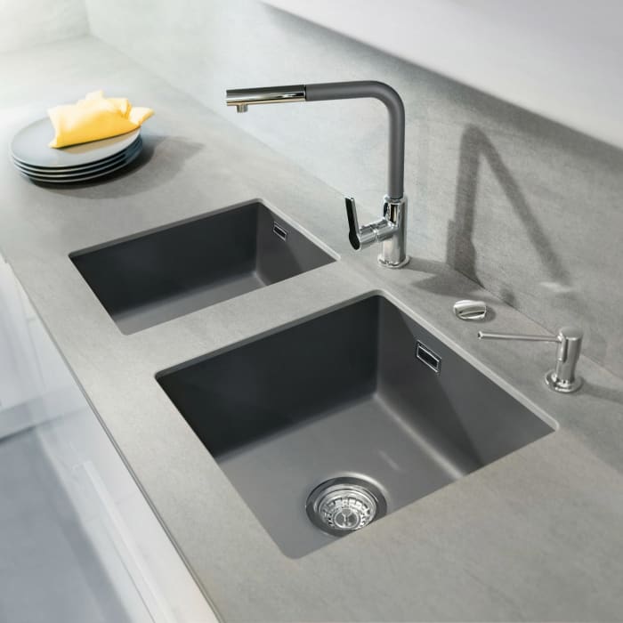 Systemceram Keradomo Mera 50 U Spüle zum Unterbau mit Excenterbetätigung