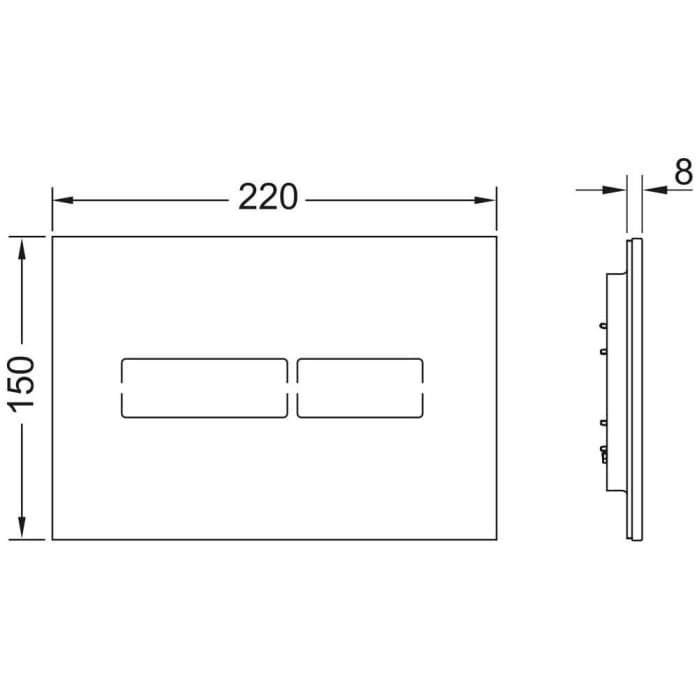 TECE TECElux Mini Betätigungsplatte mit elektronischer Touch-Betätigung