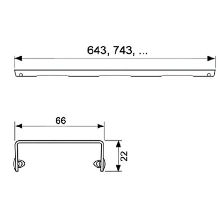 TECE TECEdrainline Designrost basic für Duschrinne gerade 90 cm poliert