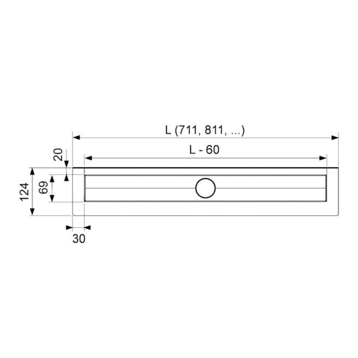 TECE TECEdrainline Duschrinne gerade mit Wandaufkantung 90 cm