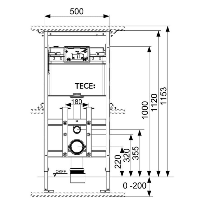 TECE TECElux WC-Modul 100 mit TECE Spülkasten