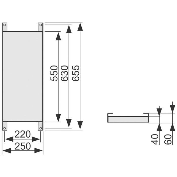 TECE TECEprofil Befestigungsplatte für Stützgriffe und Haltesysteme
