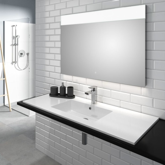 Treos Mineralguss Einbaubecken 120 X 50 cm, Ablage rechts und links