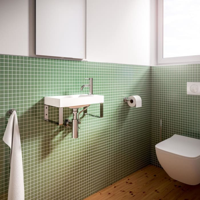 Treos Serie 710 Mineralguss Handwaschbecken 40 cm mit Wandkonsole