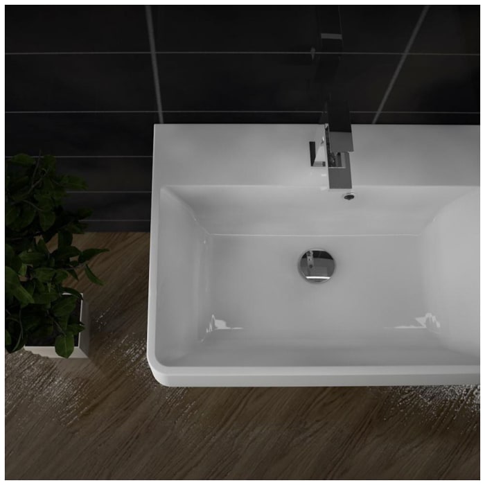 Treos Serie 710 Mineralguss Waschbecken 60 cm mit Hahnloch