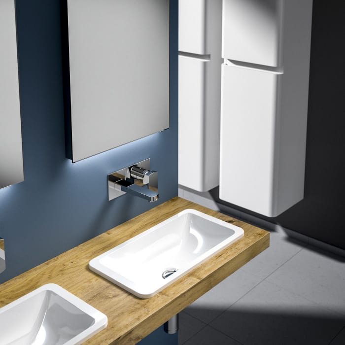 Treos Serie 750 Mineralguss Einbaubecken 50 x 26 cm